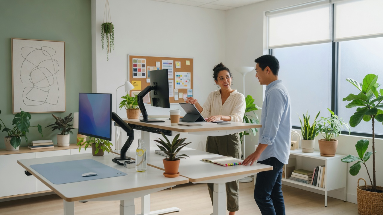 Team working in a bright modern office