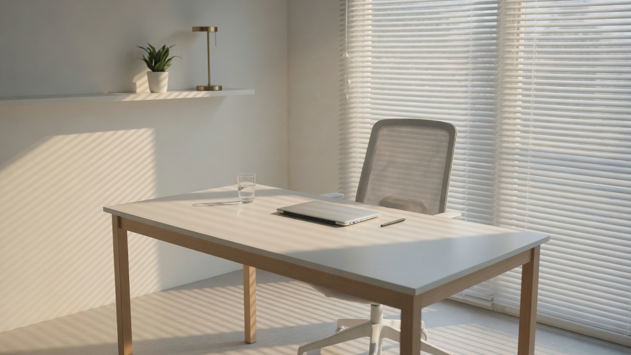 Quiet office in morning light